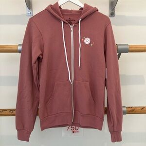 New Pure Barre Rose Mauve Zip-Up Hoodie
